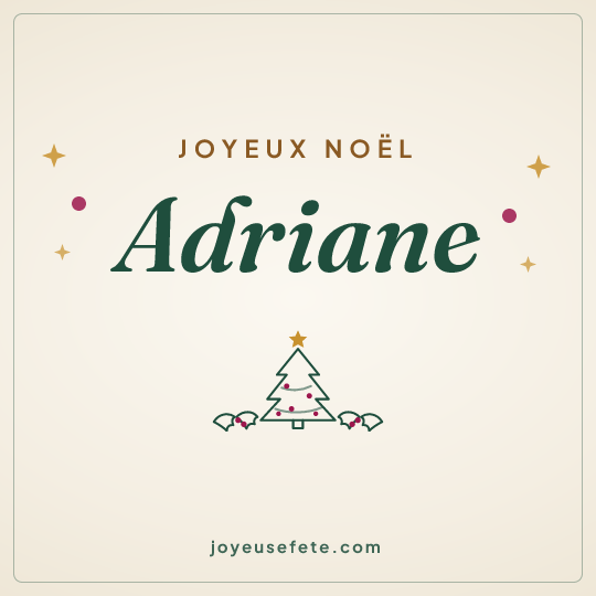 Image carrée « Joyeux Noël Adriane » pour WhatsApp
