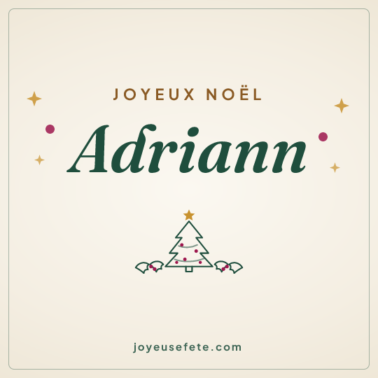 Image carrée « Joyeux Noël Adriann » pour WhatsApp