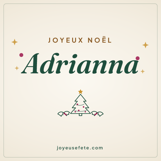 Image carrée « Joyeux Noël Adrianna » pour WhatsApp