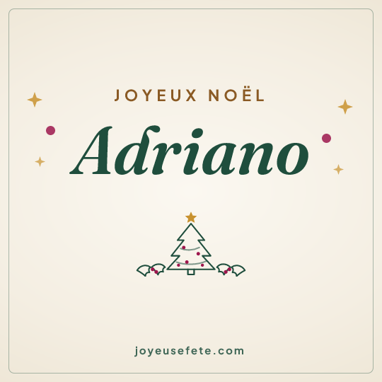 Image carrée « Joyeux Noël Adriano » pour WhatsApp