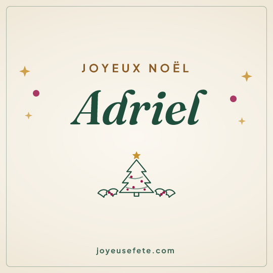 Image carrée « Joyeux Noël Adriel » pour WhatsApp