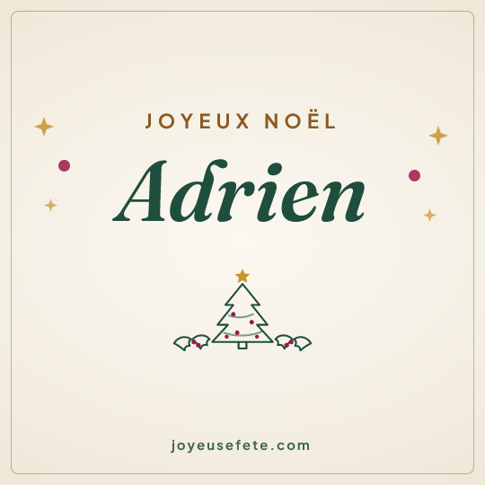 Image carrée « Joyeux Noël Adrien » pour WhatsApp