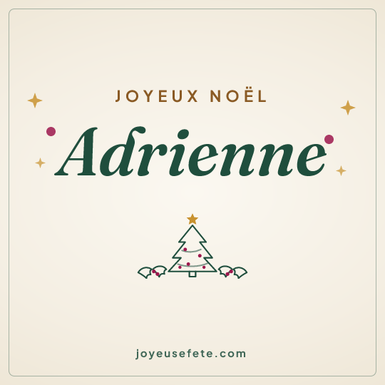 Image carrée « Joyeux Noël Adrienne » pour WhatsApp
