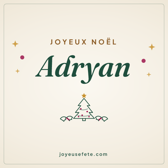 Image carrée « Joyeux Noël Adryan » pour WhatsApp