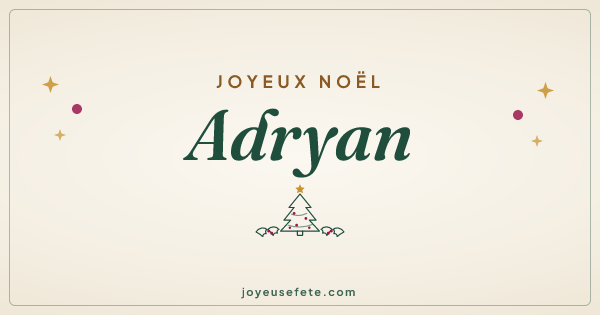 Image « Joyeux Noël Adryan » au format large