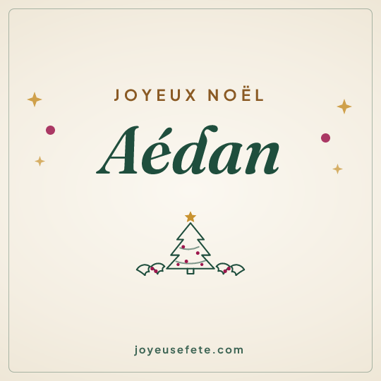 Image carrée « Joyeux Noël Aédan » pour WhatsApp