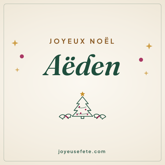 Image carrée « Joyeux Noël Aëden » pour WhatsApp