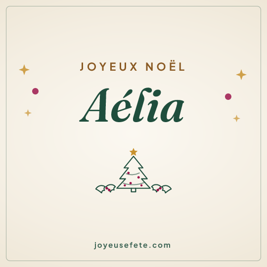 Image carrée « Joyeux Noël Aélia » pour WhatsApp