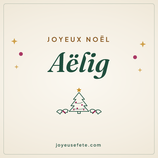 Image carrée « Joyeux Noël Aëlig » pour WhatsApp