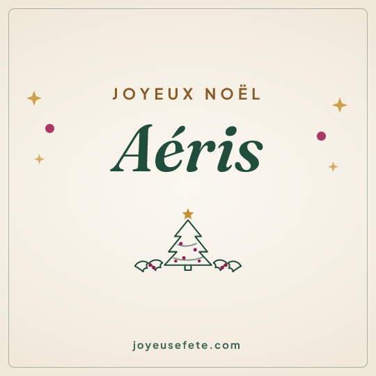 Image carrée « Joyeux Noël Aéris » pour WhatsApp