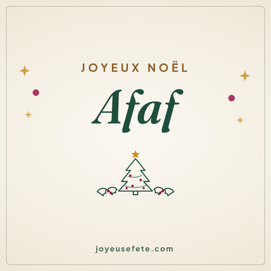 Image carrée « Joyeux Noël Afaf » pour WhatsApp
