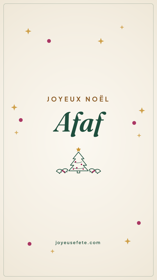 Image « Joyeux Noël Afaf » au format story