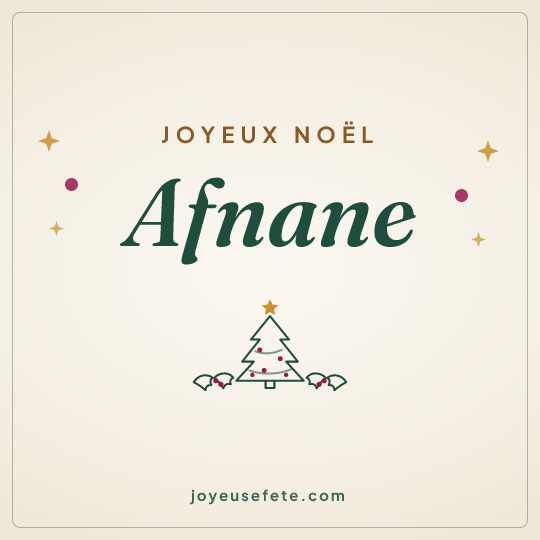 Image carrée « Joyeux Noël Afnane » pour WhatsApp