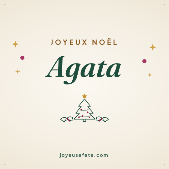 Image carrée « Joyeux Noël Agata » pour WhatsApp