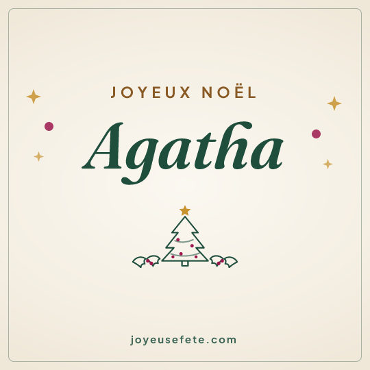 Image carrée « Joyeux Noël Agatha » pour WhatsApp