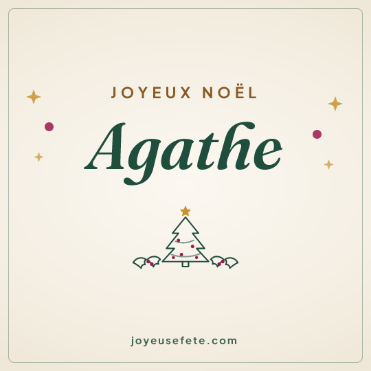 Image carrée « Joyeux Noël Agathe » pour WhatsApp