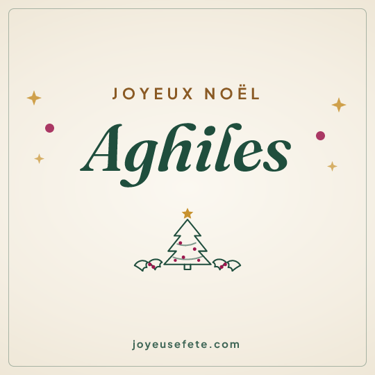Image carrée « Joyeux Noël Aghiles » pour WhatsApp