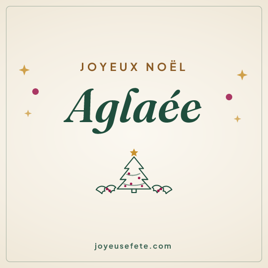 Image carrée « Joyeux Noël Aglaee » pour WhatsApp