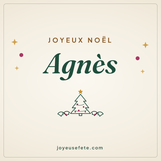 Image carrée « Joyeux Noël Agnès » pour WhatsApp