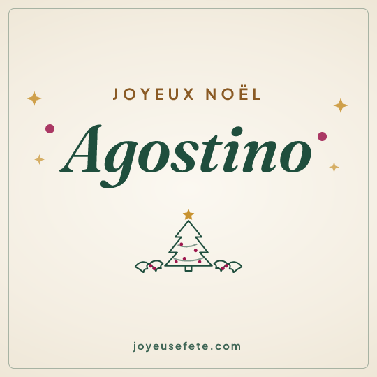 Image carrée « Joyeux Noël Agostino » pour WhatsApp