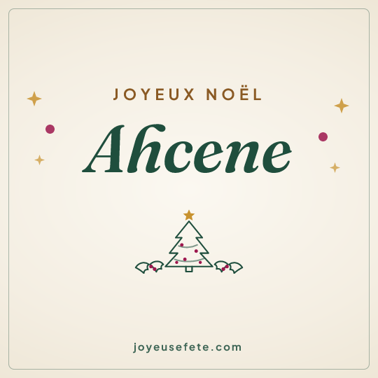 Image carrée « Joyeux Noël Ahcene » pour WhatsApp