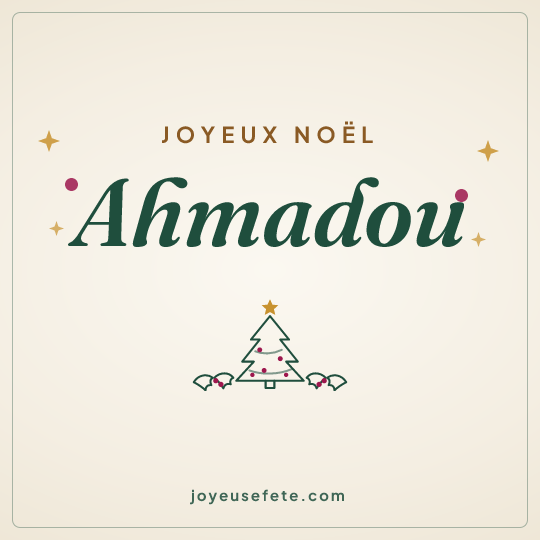 Image carrée « Joyeux Noël Ahmadou » pour WhatsApp