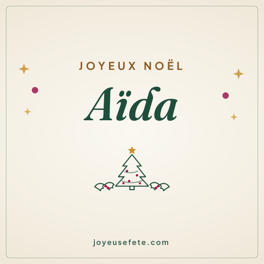 Image carrée « Joyeux Noël Aïda » pour WhatsApp