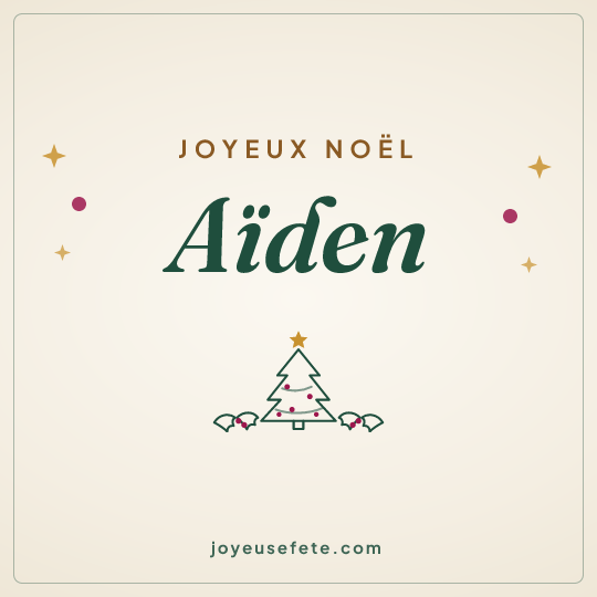 Image carrée « Joyeux Noël Aïden » pour WhatsApp