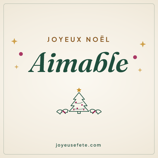 Image carrée « Joyeux Noël Aimable » pour WhatsApp