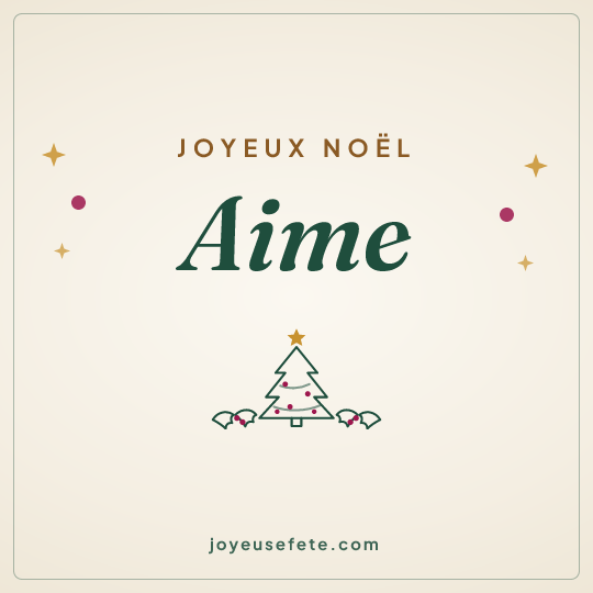 Image carrée « Joyeux Noël Aime » pour WhatsApp