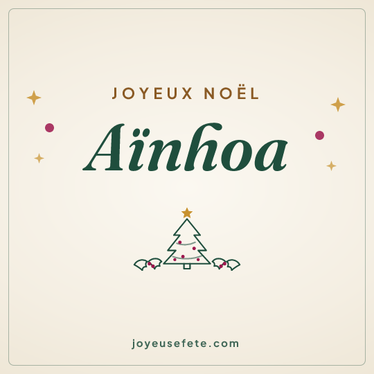 Image carrée « Joyeux Noël Aïnhoa » pour WhatsApp