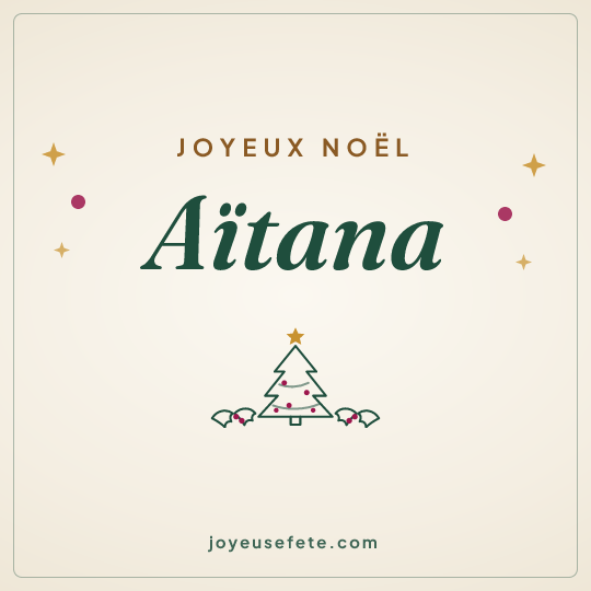Image carrée « Joyeux Noël Aïtana » pour WhatsApp