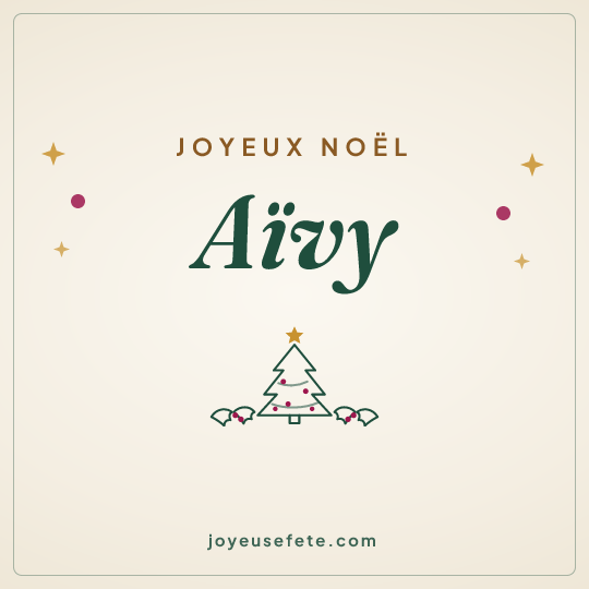 Image carrée « Joyeux Noël Aïvy » pour WhatsApp