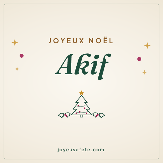 Image carrée « Joyeux Noël Akif » pour WhatsApp