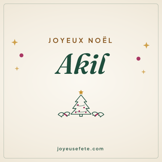 Image carrée « Joyeux Noël Akil » pour WhatsApp