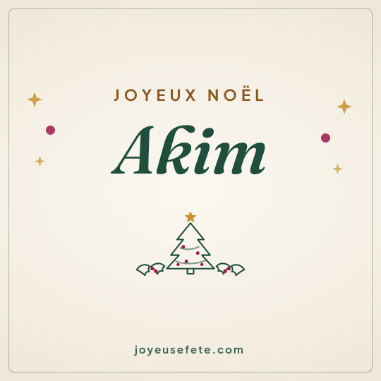 Image carrée « Joyeux Noël Akim » pour WhatsApp