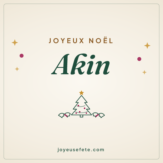 Image carrée « Joyeux Noël Akin » pour WhatsApp