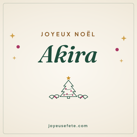Image carrée « Joyeux Noël Akira » pour WhatsApp