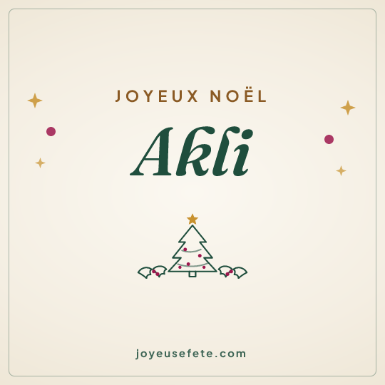 Image carrée « Joyeux Noël Akli » pour WhatsApp
