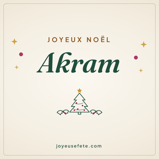 Image carrée « Joyeux Noël Akram » pour WhatsApp