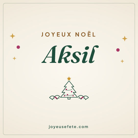 Image carrée « Joyeux Noël Aksil » pour WhatsApp
