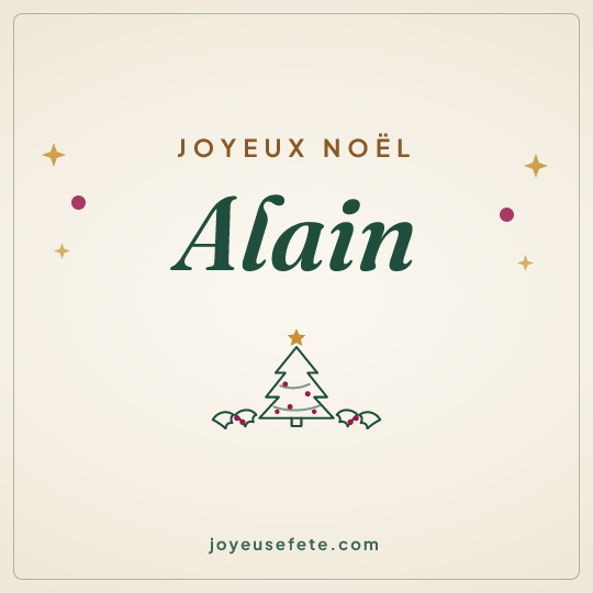 Image carrée « Joyeux Noël Alain » pour WhatsApp