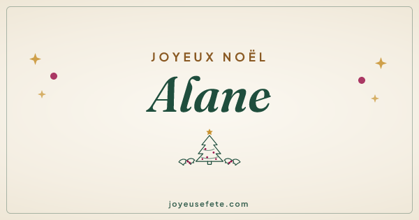 Image « Joyeux Noël Alane » au format large