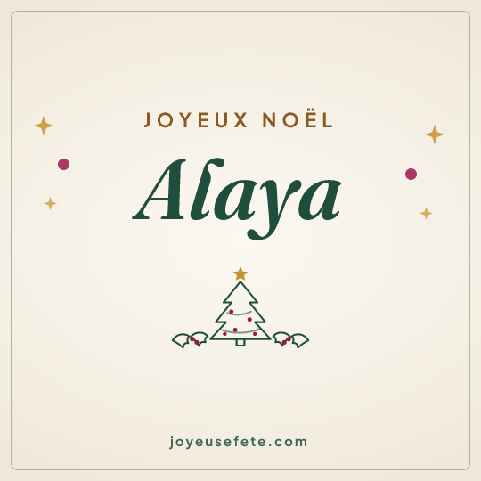 Image carrée « Joyeux Noël Alaya » pour WhatsApp