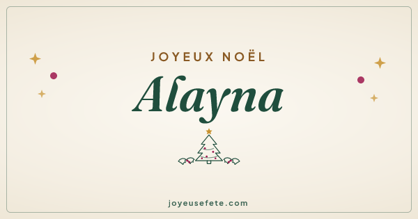 Image « Joyeux Noël Alayna » au format large