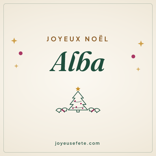 Image carrée « Joyeux Noël Alba » pour WhatsApp