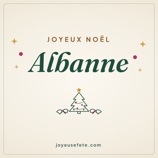 Image carrée « Joyeux Noël Albanne » pour WhatsApp