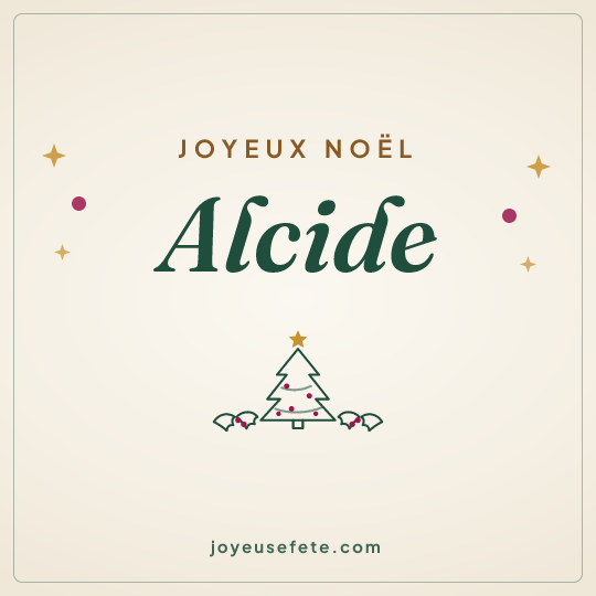 Image carrée « Joyeux Noël Alcide » pour WhatsApp