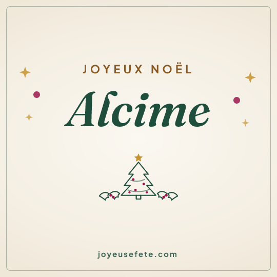 Image carrée « Joyeux Noël Alcime » pour WhatsApp
