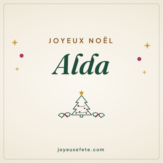 Image carrée « Joyeux Noël Alda » pour WhatsApp